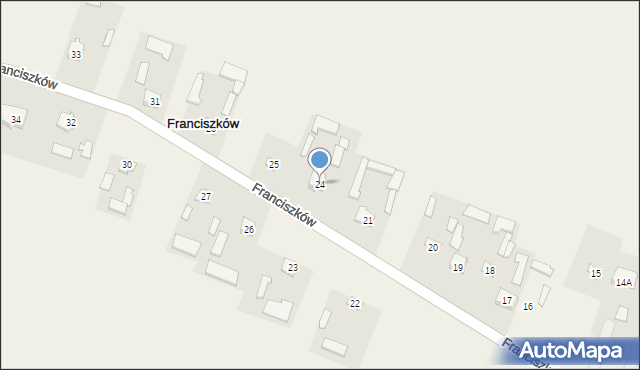 Franciszków, Franciszków, 24, mapa Franciszków