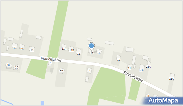 Franciszków, Franciszków, 15, mapa Franciszków