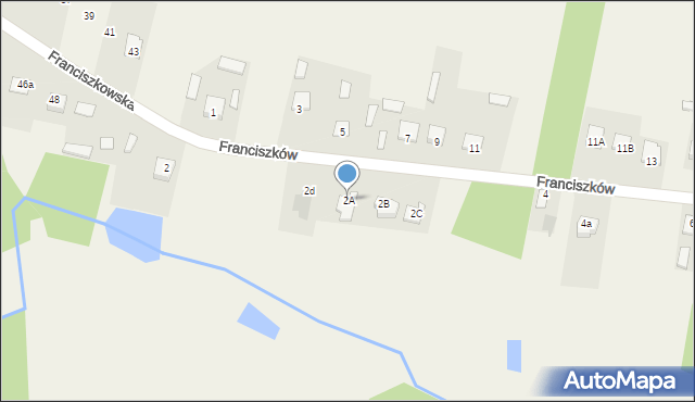 Franciszków, Franciszków, 2A, mapa Franciszków