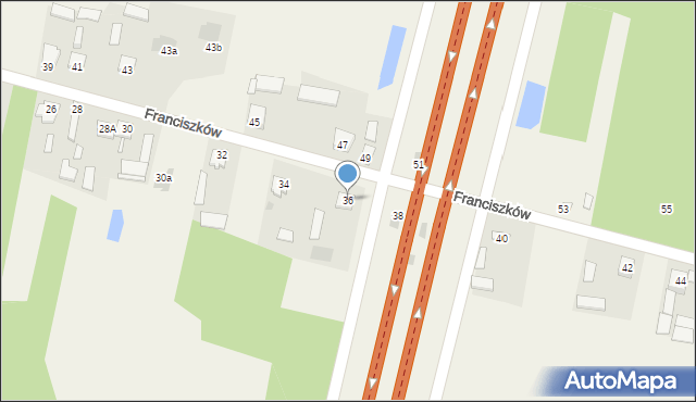 Franciszków, Franciszków, 36, mapa Franciszków