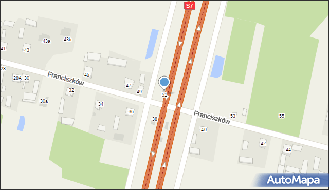 Franciszków, Franciszków, 51, mapa Franciszków