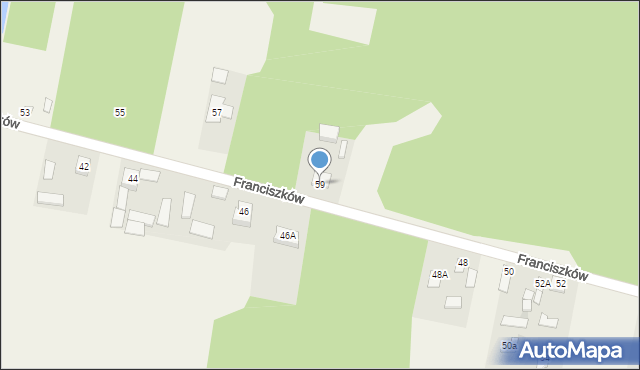 Franciszków, Franciszków, 59, mapa Franciszków