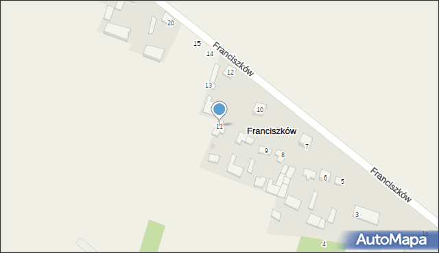 Franciszków, Franciszków, 11, mapa Franciszków