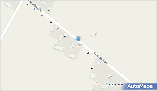 Franciszków, Franciszków, 20, mapa Franciszków