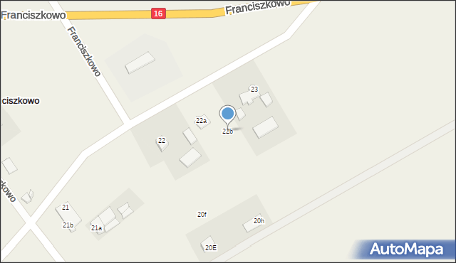 Franciszkowo, Franciszkowo, 22b, mapa Franciszkowo