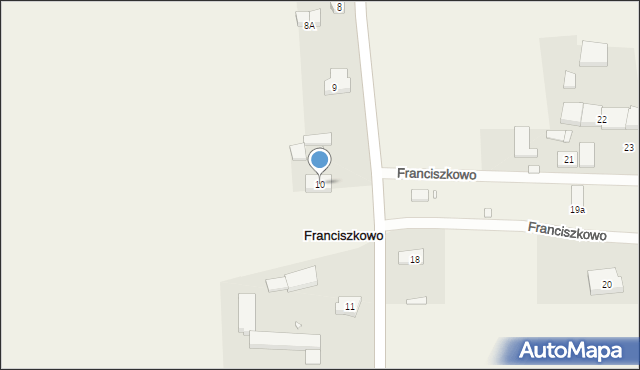 Franciszkowo, Franciszkowo, 10, mapa Franciszkowo