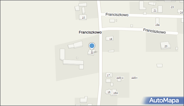 Franciszkowo, Franciszkowo, 11, mapa Franciszkowo