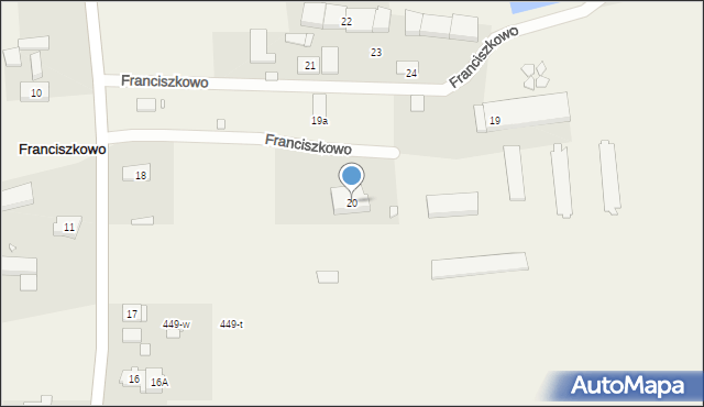 Franciszkowo, Franciszkowo, 20, mapa Franciszkowo