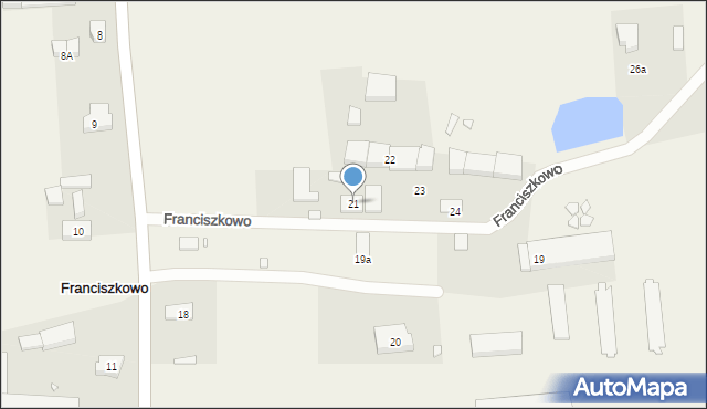 Franciszkowo, Franciszkowo, 21, mapa Franciszkowo