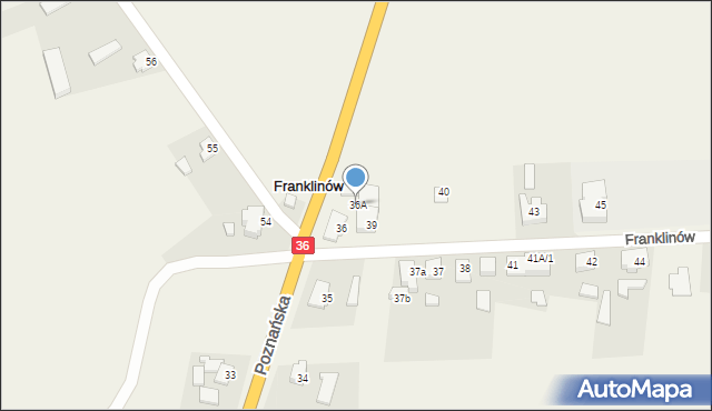 Franklinów, Franklinów, 36A, mapa Franklinów