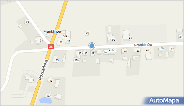 Franklinów, Franklinów, 38a, mapa Franklinów