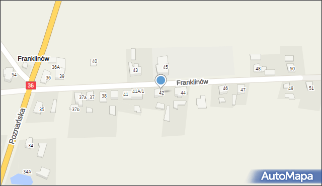 Franklinów, Franklinów, 42, mapa Franklinów