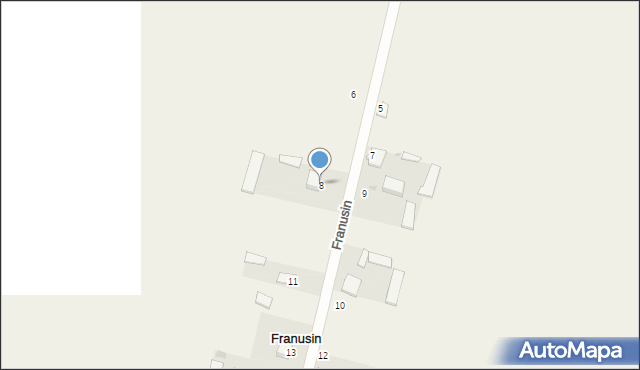 Franusin, Franusin, 8, mapa Franusin