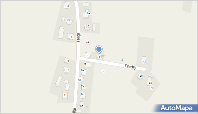 Frelichów, Fredry Aleksandra, 1, mapa Frelichów