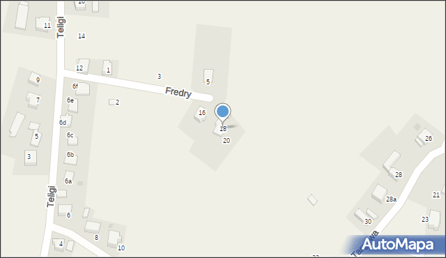 Frelichów, Fredry Aleksandra, 18, mapa Frelichów