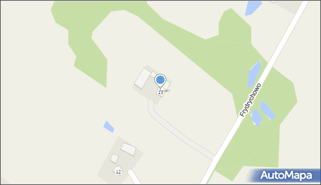 Frydrychowo, Frydrychowo, 13, mapa Frydrychowo