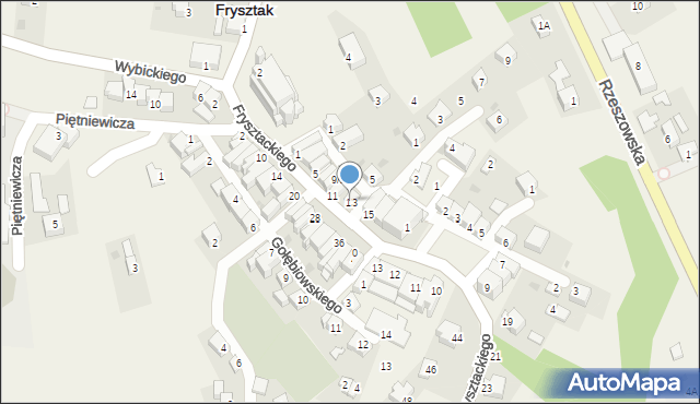 Frysztak, Frysztackiego Mikołaja, 13, mapa Frysztak