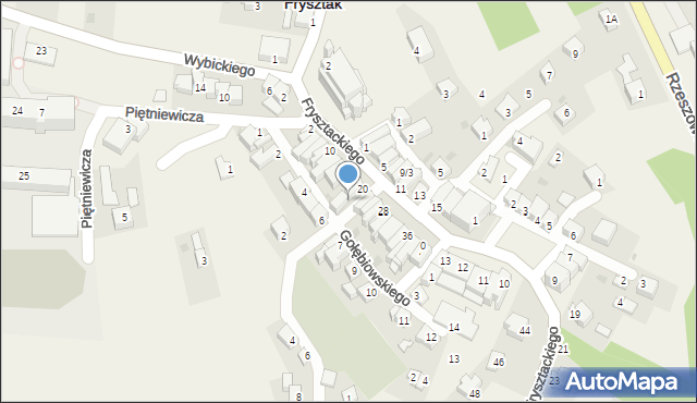 Frysztak, Frysztackiego Mikołaja, 22, mapa Frysztak