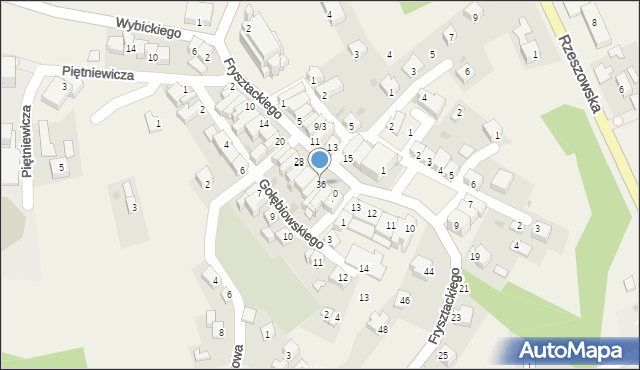 Frysztak, Frysztackiego Mikołaja, 36, mapa Frysztak