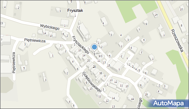 Frysztak, Frysztackiego Mikołaja, 5, mapa Frysztak