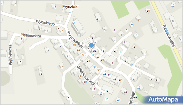 Frysztak, Frysztackiego Mikołaja, 9, mapa Frysztak
