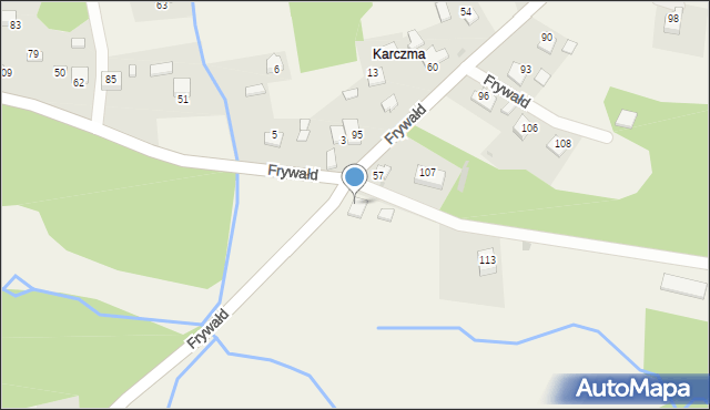 Frywałd, Frywałd, 121, mapa Frywałd