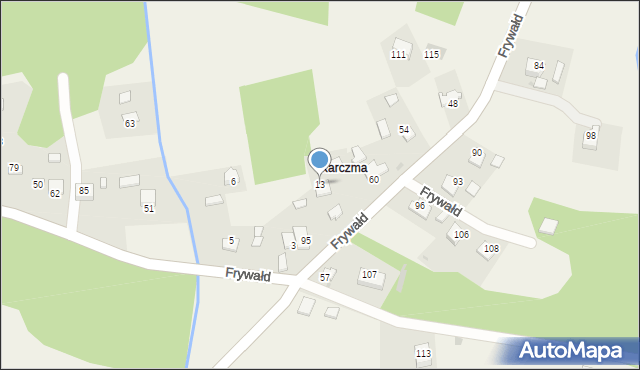 Frywałd, Frywałd, 13, mapa Frywałd