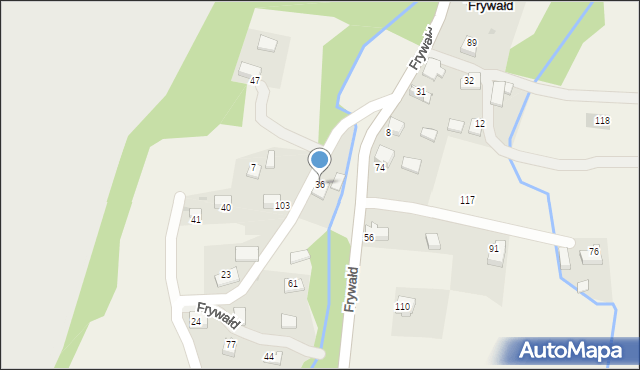 Frywałd, Frywałd, 36, mapa Frywałd
