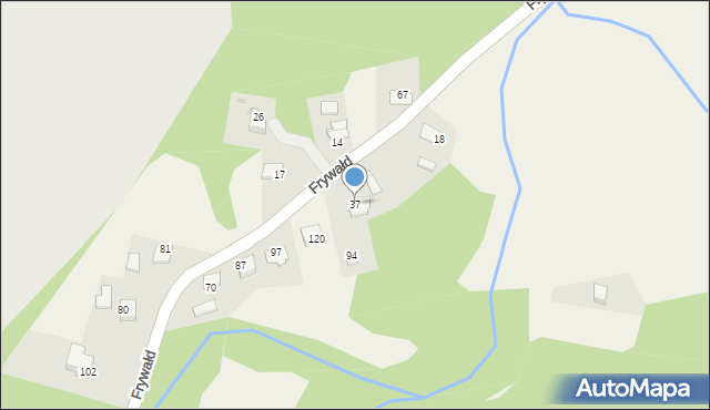 Frywałd, Frywałd, 37, mapa Frywałd