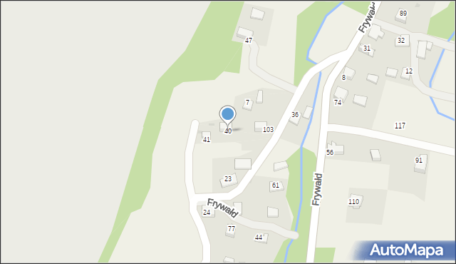 Frywałd, Frywałd, 40, mapa Frywałd