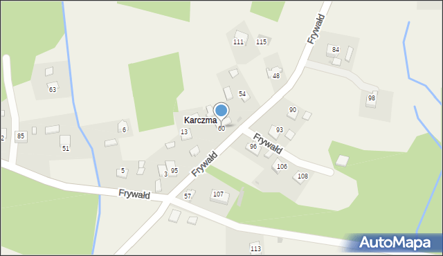Frywałd, Frywałd, 60, mapa Frywałd