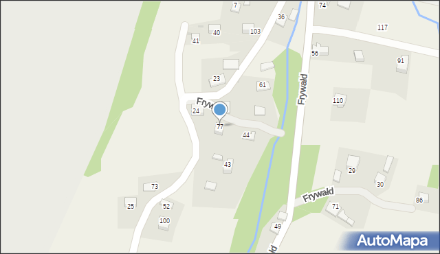 Frywałd, Frywałd, 77, mapa Frywałd