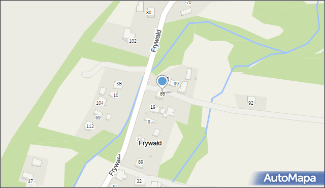 Frywałd, Frywałd, 88, mapa Frywałd