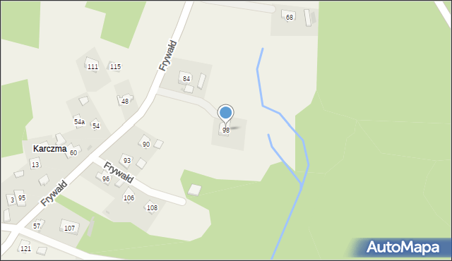 Frywałd, Frywałd, 98, mapa Frywałd