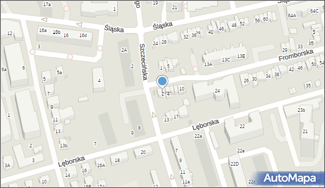 Gdańsk, Fromborska, 2, mapa Gdańska