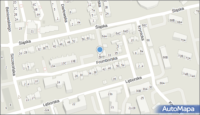 Gdańsk, Fromborska, 29, mapa Gdańska