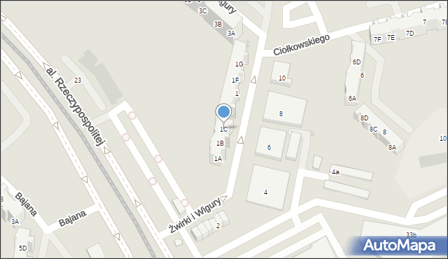 Gdańsk, Franciszka Żwirki i Stanisława Wigury, 1C, mapa Gdańska