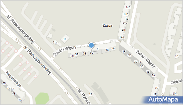 Gdańsk, Franciszka Żwirki i Stanisława Wigury, 5D, mapa Gdańska