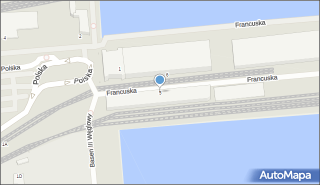 Gdynia, Francuska, 5, mapa Gdyni