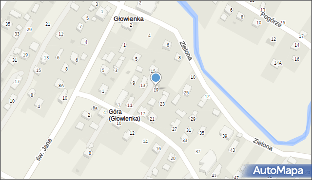Głowienka, Franciszkańska, 19, mapa Głowienka