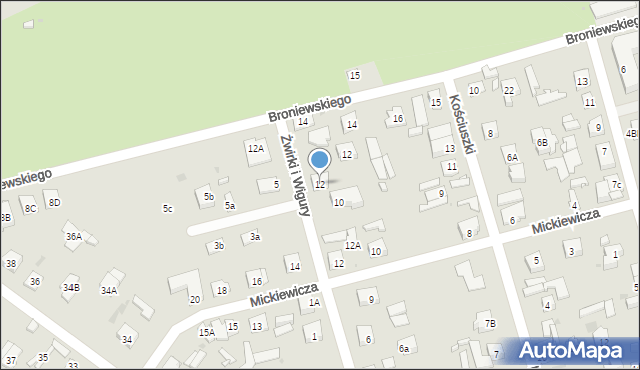 Góra Kalwaria, Franciszka Żwirki i Stanisława Wigury, 12, mapa Góra Kalwaria