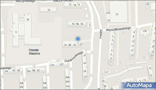 Gorzów Wielkopolski, Fredry Aleksandra, 3D, mapa Gorzów Wielkopolski