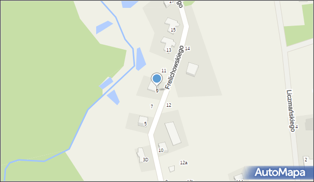 Graniczna Wieś, Frelichowskiego Stefana, ks., 9, mapa Graniczna Wieś