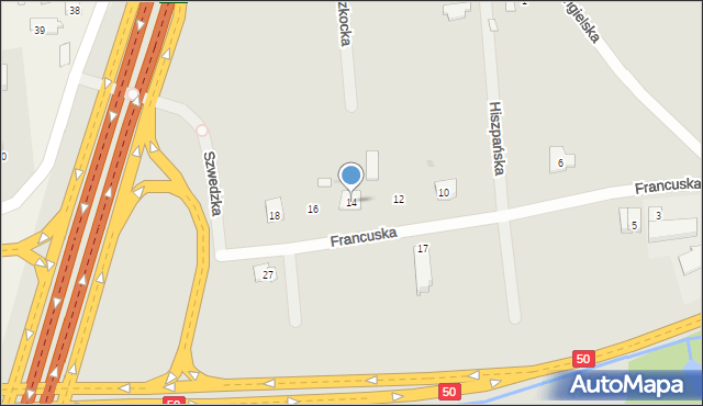 Grójec, Francuska, 14, mapa Grójec