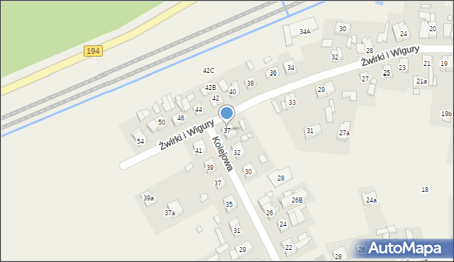 Gruszczyn, Franciszka Żwirki i Stanisława Wigury, 37, mapa Gruszczyn