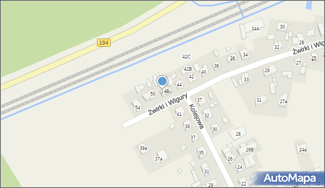 Gruszczyn, Franciszka Żwirki i Stanisława Wigury, 48, mapa Gruszczyn