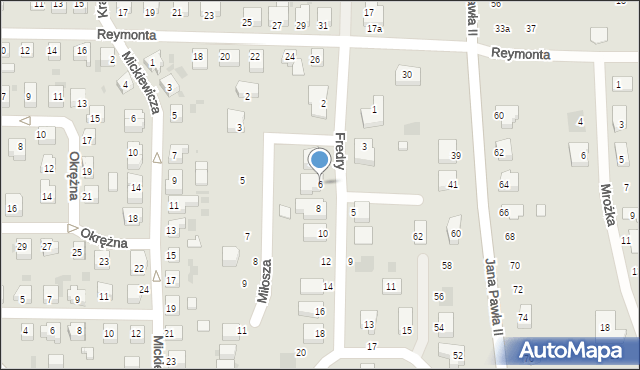 Gryfino, Fredry Aleksandra, 6, mapa Gryfino