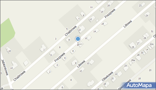 Grzędzice, Frezjowa, 10, mapa Grzędzice