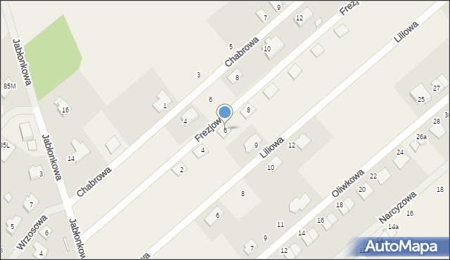 Grzędzice, Frezjowa, 6, mapa Grzędzice