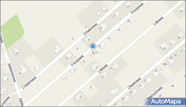 Grzędzice, Frezjowa, 8, mapa Grzędzice